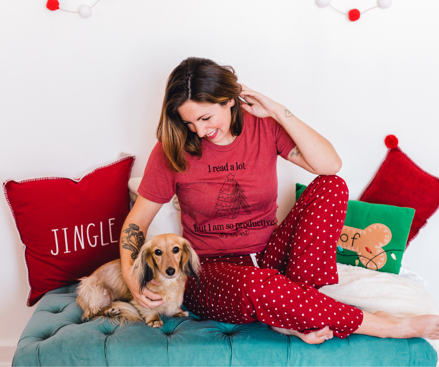 I Read A Lot But I Am So Productive--Christmas (Bella + Canvas)