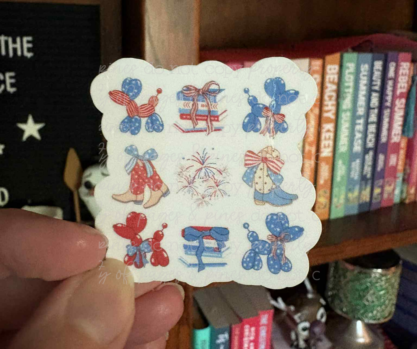 Fourth of July Bookish Coquette (sticker)