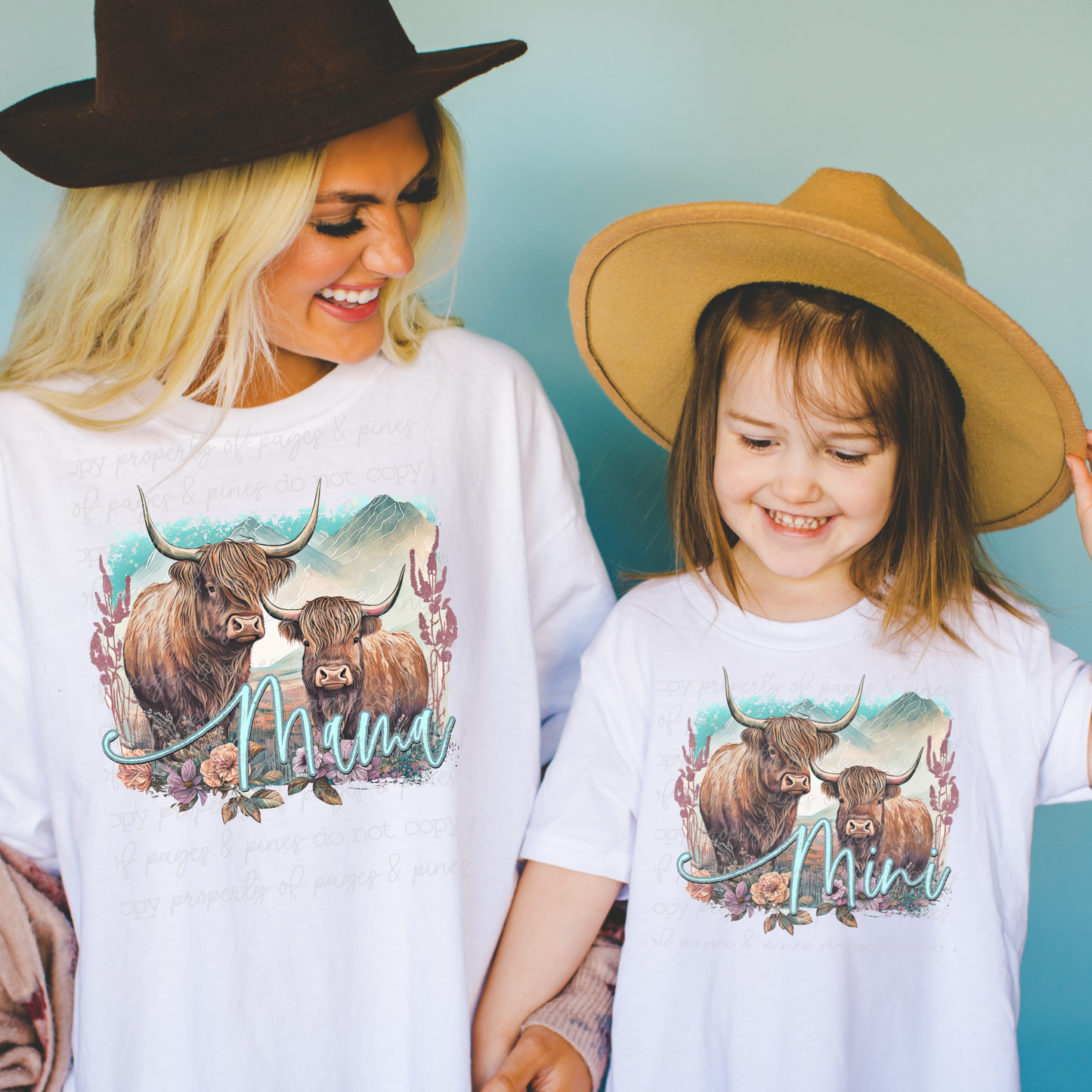 Mama and Me (highland cow) -- Youth version