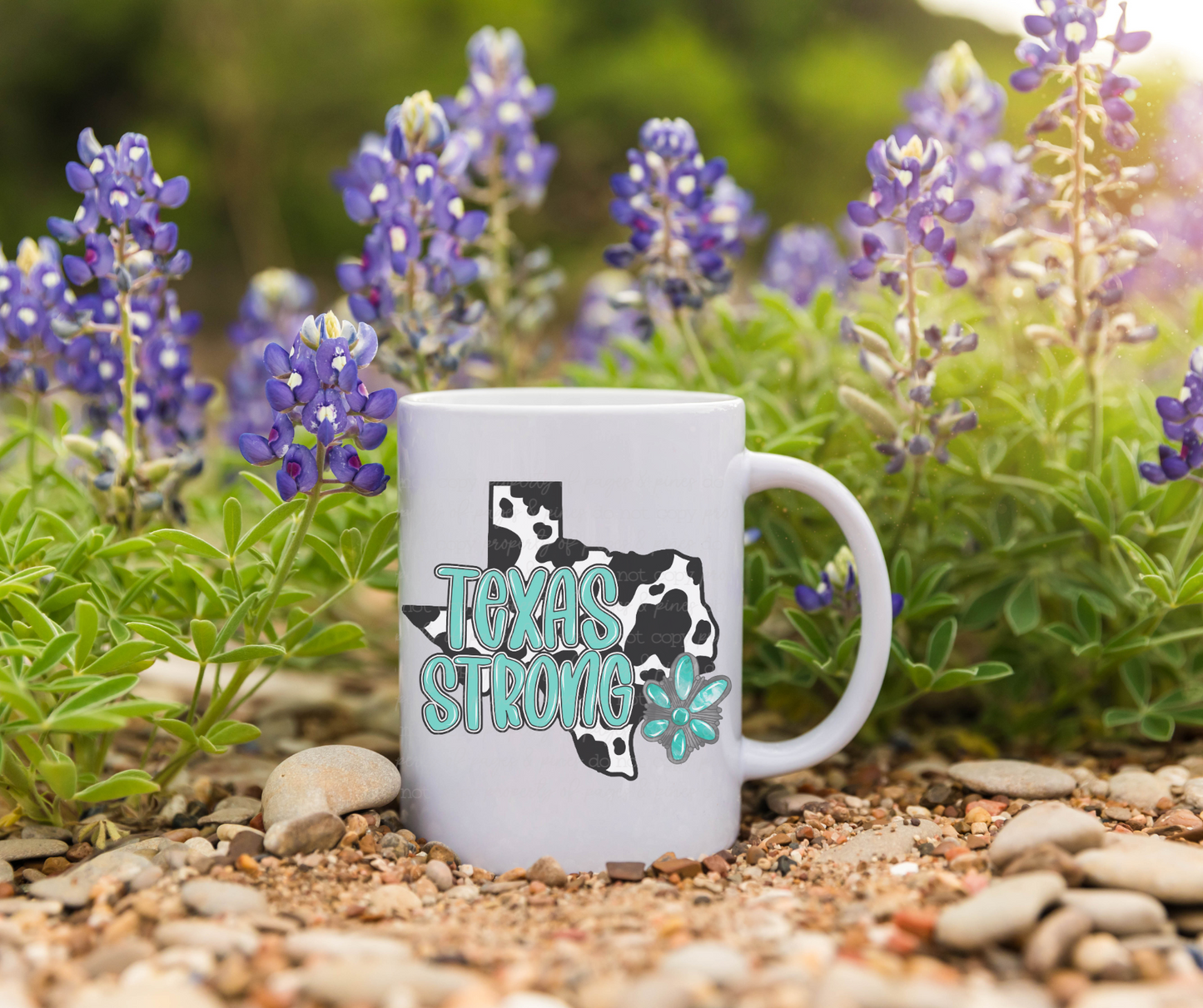 Texas Strong (cow print) (mug)