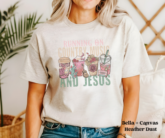Running on Country Music and Jesus (Bella + Canvas)