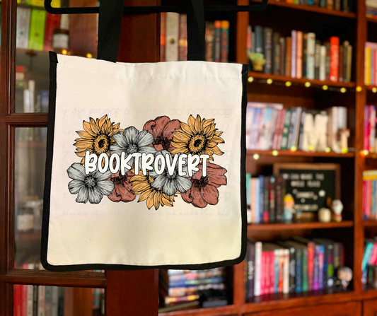 Booktrovert (Flowers) Tote Bag