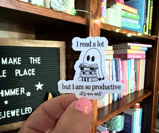 I Read A Lot But I am So Productive It's an Art--"Spooky" (sticker)