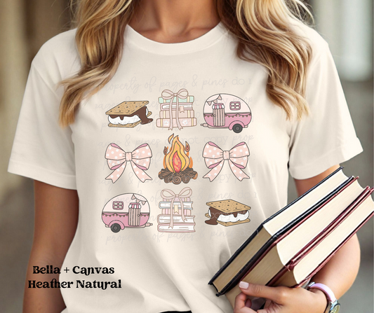 Camping Bookish Coquette (Bella + Canvas)