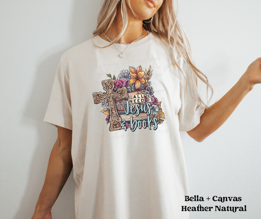 All I Need is Jesus and Books (Bella + Canvas)
