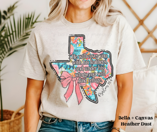 Texas--Psalm 91:4 (Bella + Canvas)