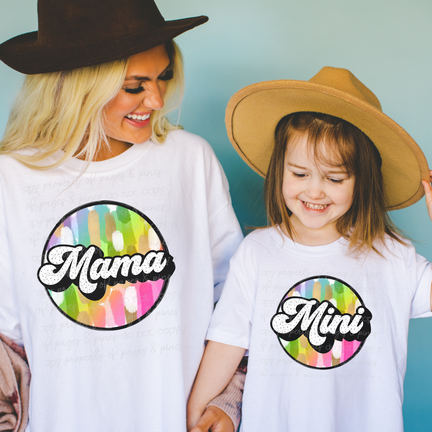 Mama and Mini (rainbow stroke) -- Mama version