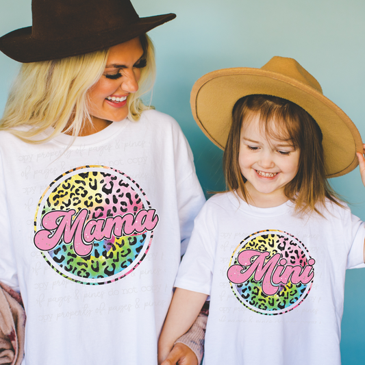 Mama and Mini (retro leopard) -- Mama version