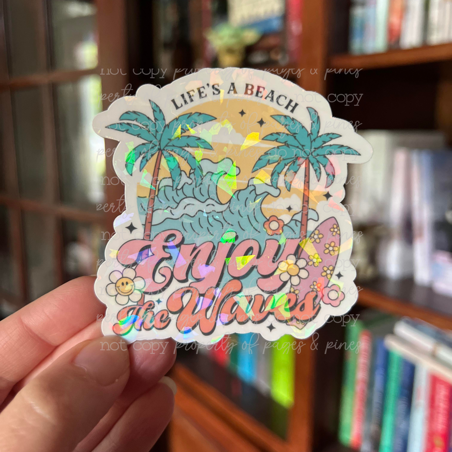 Life's a Beach Enjoy the Waves (sticker)