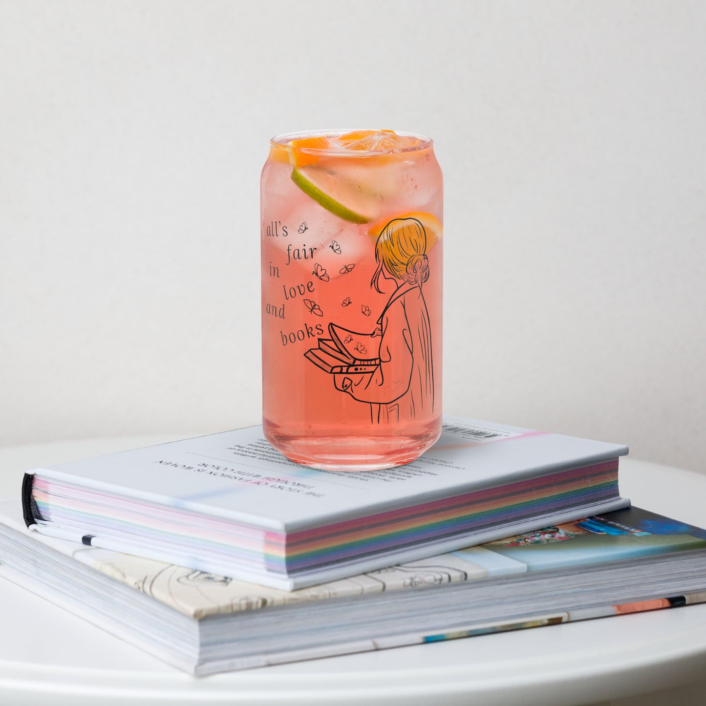 All's Fair in Love and Books (glass can)