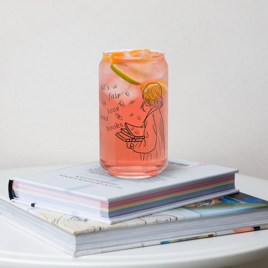 All's Fair in Love and Books (glass can)